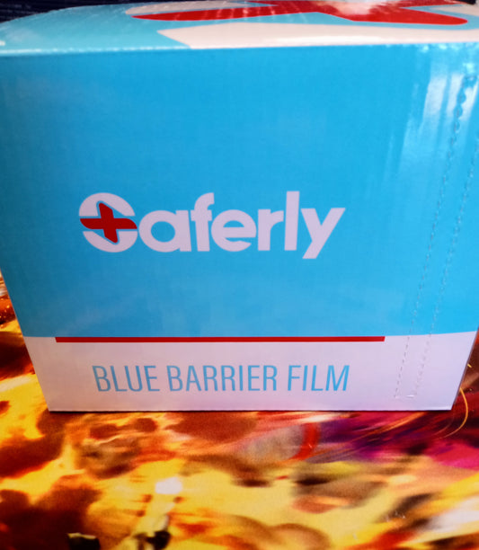 Saferly Blue Barrier Film in Dispenser Box - 4" x 6"